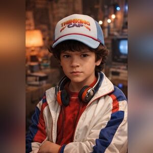 Stranger Things Netflix Blue Trucker Snapback Hat Adjustable – Thinking Cap